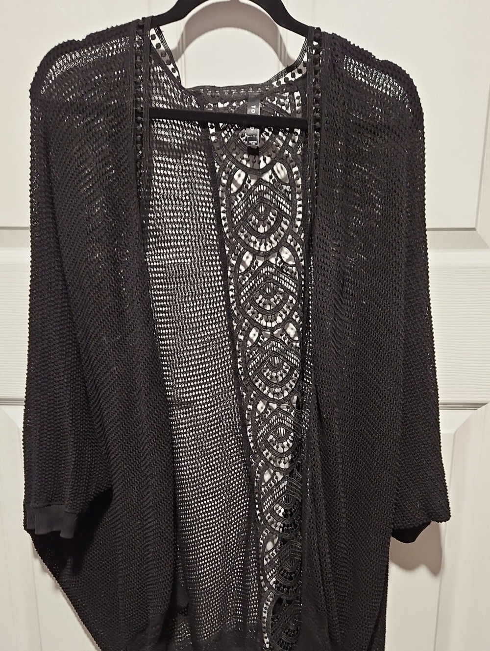 torrid Black Open-Weave Crochet Cardigan